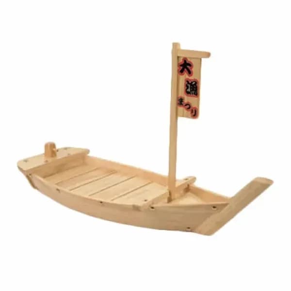 Thunder Group WOBOAT90 35-1/2" Wood Sushi Boat Display — main image