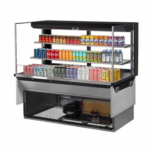 Turbo Air TOM-60L-UFD-B-3SI-N Black Drop-In Open Display Case Merchandiser 59-7/8"W — view 2
