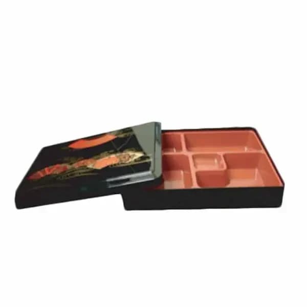 Thunder Group JPRB001 5-Compartment Plastic Bento Sushi Box — main image