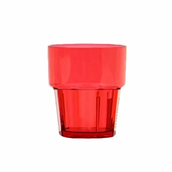 Thunder Group PLPCTB108RD 8 oz. Red Polycarbonate Rocks Glass | Case of 12 — main image