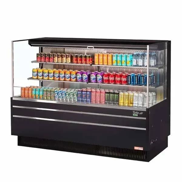 Turbo Air TOM-72L-UF-B-3S-N Black Horizontal Open Display Case Merchandiser 70-3/4"W — view 2