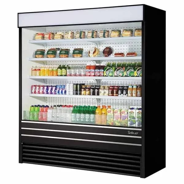Turbo Air TOM-96EB-N Black Vertical Air Curtain Open Display Merchandiser 92-7/8"W — view 2
