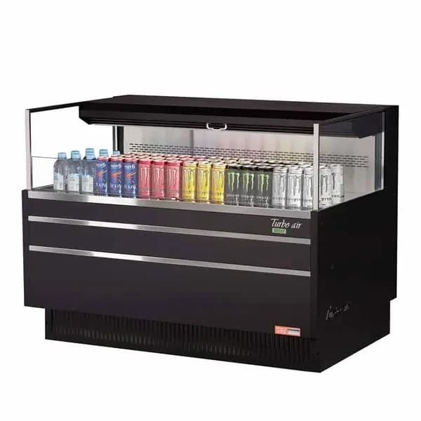 Turbo Air TOM-48L-UF-B-1S-N Black Horizontal Open Display Case Merchandiser 46-3/4"W — main image