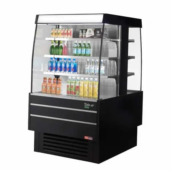 Turbo Air TIOM-36SB-N Black Open Island Display Case Merchandiser 39-3/8"W — view 2