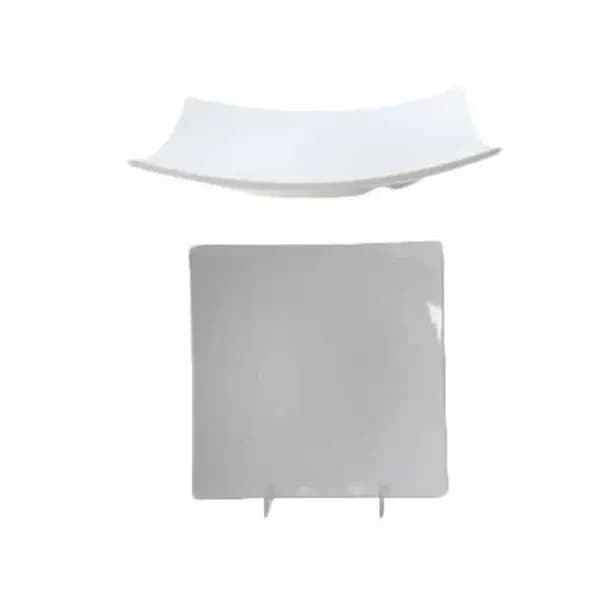 Thunder Group 24007WT Classic White 7-3/8" x 7-3/8" Square Melamine Flare Plate | Case of 12 — view 2