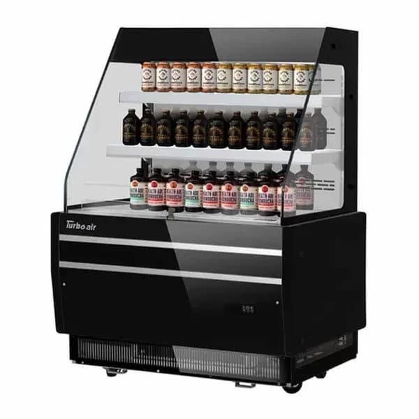 Turbo Air TBA37-50N-B Black Horizontal Open Display Case Merchandiser 37"W — main image