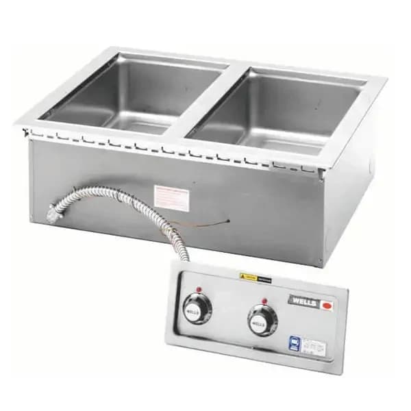Wells MOD-200TDM 208/240V Drop-In 2-Well Warmer with Drain Manifold — main image