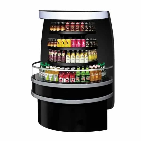 Turbo Air TIOM-48RB-N Black Semicircle Open Island Display Case Merchandiser 48"W — view 2