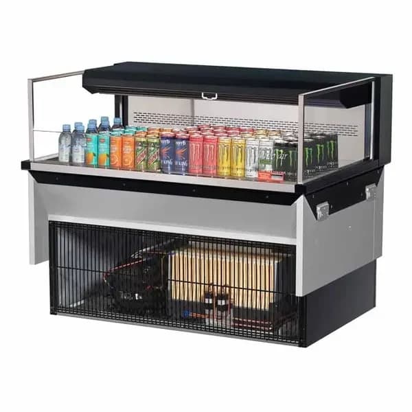 Turbo Air TOM-48L-UF-B-1SI-N Black Drop-In Open Display Case Merchandiser 47-7/8"W — main image
