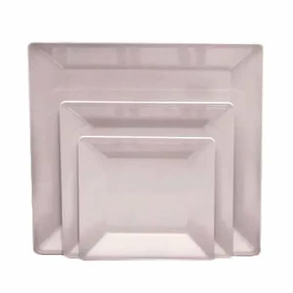 Thunder Group PS3208W Passion White 8-1/4" x 8-1/4" Square Melamine Plate | Case of 12 — main image