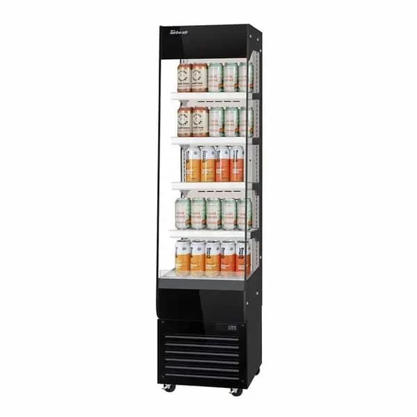 Turbo Air TOM20-75N-B Vertical Black Open Display Case Merchandiser 19-5/8"W — view 2