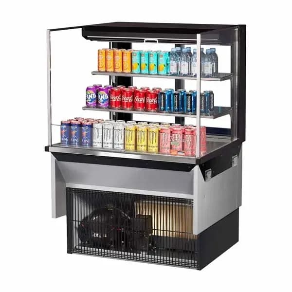 Turbo Air TOM-36L-UFD-B-3SI-N Black Drop-In Open Display Case Merchandiser 35-7/8"W — view 2
