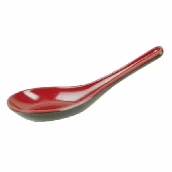 Thunder Group 7003JBR Red/black 3/4 oz. Melamine Soba/Rice Spoon | Case of 60 — main image