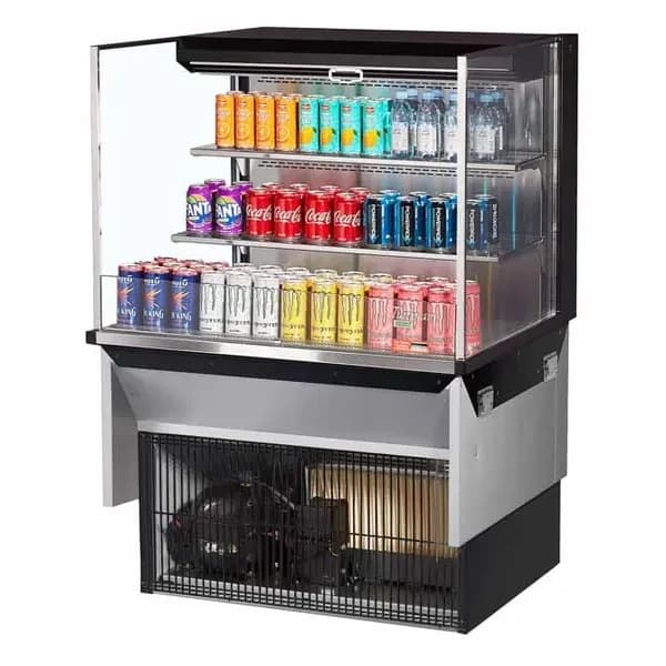 Turbo Air TOM-36L-UF-B-3SI-N Black Drop-In Open Display Case Merchandiser 35-7/8"W — view 2