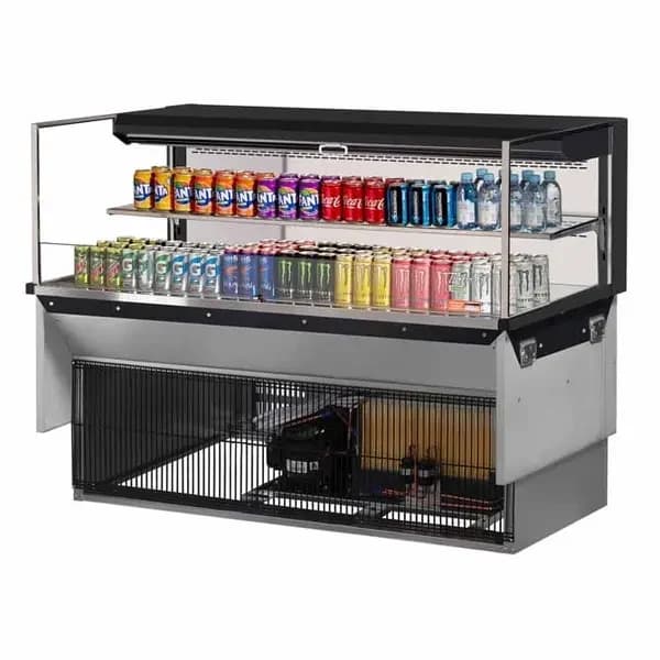 Turbo Air TOM-60L-UF-B-2SI-N Black Drop-In Open Display Case Merchandiser 59-7/8"W — view 2