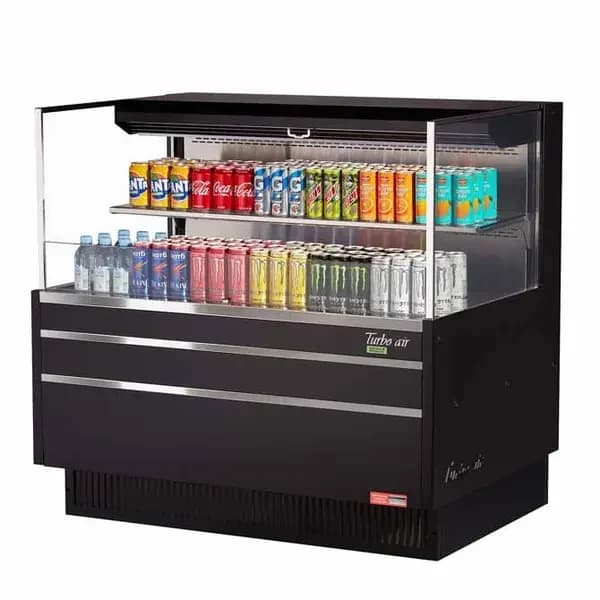 Turbo Air TOM-48L-UF-B-2S-N Black Horizontal Open Display Case Merchandiser 46-3/4"W — view 2