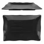 Thunder Group 24120BK Classic Black 11-1/4" x 7-1/4" Rectangular Melamine Plate | Case of 12 — view 5