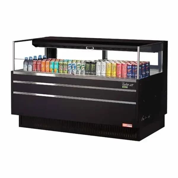 Turbo Air TOM-60L-UFD-B-1S-N Black Horizontal Open Display Case Merchandiser 58-3/4"W — view 2