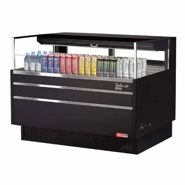 Turbo Air TOM-48L-UFD-B-1S-N Black Horizontal Open Display Case Merchandiser 46-3/4"W — view 2