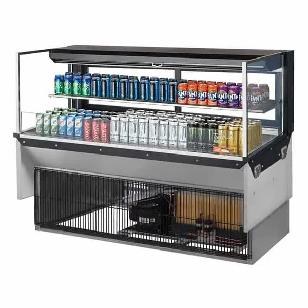 Turbo Air TOM-60L-UFD-B-2SI-N Black Drop-In Open Display Case Merchandiser 59-7/8"W — main image