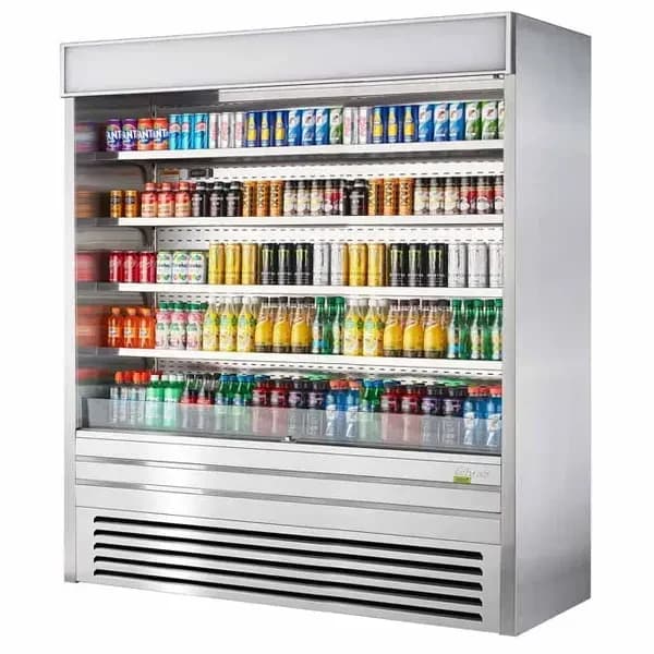 Turbo Air TOM-72ES-N Stainless Steel Vertical Air Curtain Open Display Merchandiser 72"W — main image
