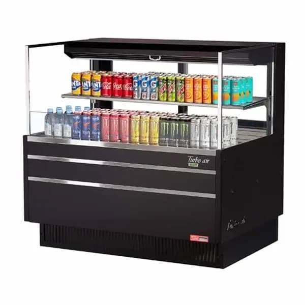Turbo Air TOM-48L-UFD-B-2S-N Black Horizontal Open Display Case Merchandiser 46-3/4"W — view 2