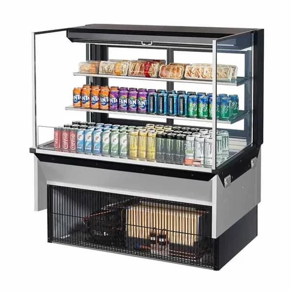 Turbo Air TOM-48L-UFD-B-3SI-N Black Drop-In Open Display Case Merchandiser 47-7/8"W — main image