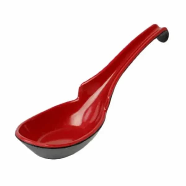 Thunder Group 7100JBR Red/black 1 oz. Melamine Soba/Rice Spoon | Case of 60 — view 2