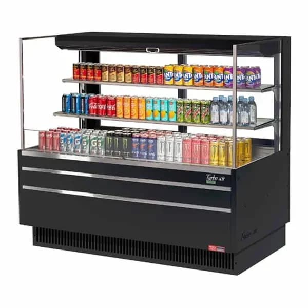 Turbo Air TOM-60L-UFD-B-3S-N Black Horizontal Open Display Case Merchandiser 58-3/4"W — view 2