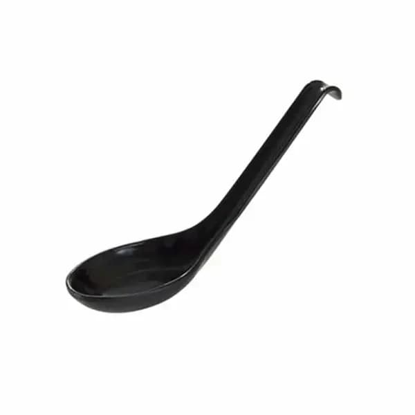 Thunder Group 7200BK Classic Black 5/8 oz. Melamine Soup Spoon | Case of 60 — main image
