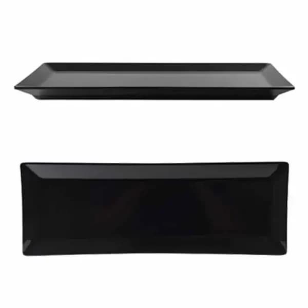 Thunder Group 29110BK Classic Black 10-1/4" x 4" Rectangular Melamine Plate | Case of 12 — main image