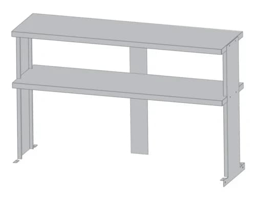Turbo Air TSOS-5R-T Stainless Steel Double Tier Overshelf for Sandwich Prep Tables 60"W — main image