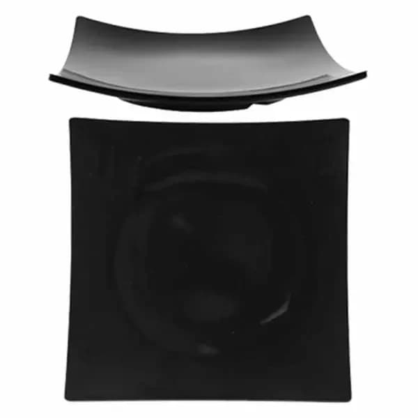 Thunder Group 24012BK Classic Black 12-3/8" x 12-3/8" Square Melamine Flare Plate | Case of 12 — main image