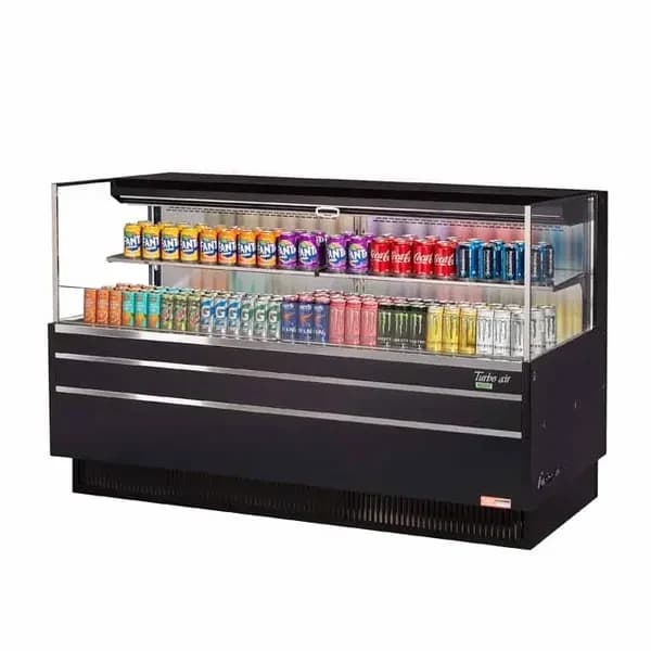 Turbo Air TOM-72L-UF-B-2S-N Black Horizontal Open Display Case Merchandiser 70-3/4"W — main image