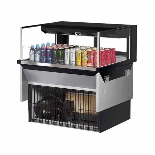 Turbo Air TOM-36L-UFD-B-1SI-N Black Drop-In Open Display Case Merchandiser 35-7/8"W — main image