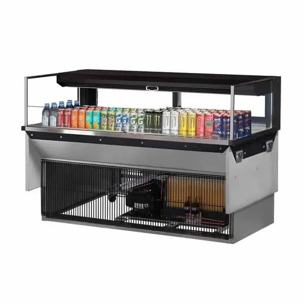 Turbo Air TOM-60L-UFD-B-1SI-N Black Drop-In Open Display Case Merchandiser 59-7/8"W — main image