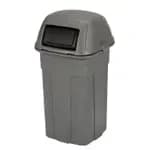 Toter ANA48-56599 48 Gallon Blackstone Body Rollout Trash Container with Black Lid and Two Wheels — view 3