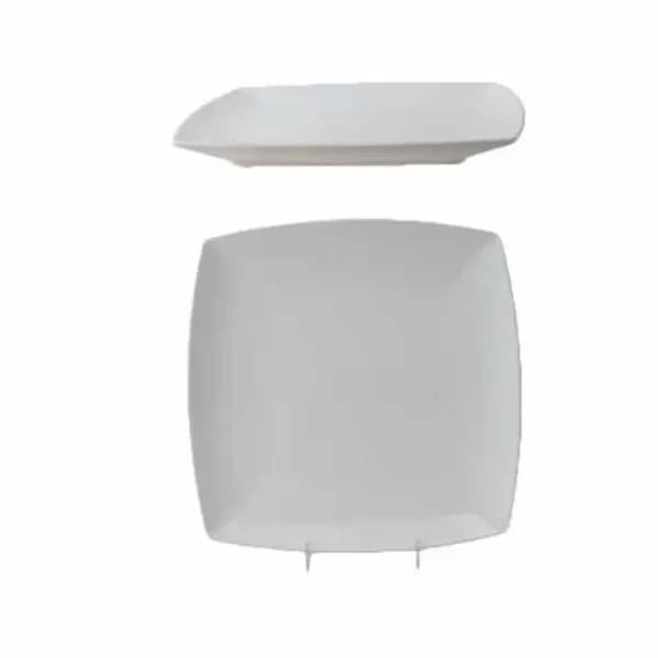 Thunder Group 29010WT Classic White 10" x 10" Square Melamine Plate | Case of 12 — view 2