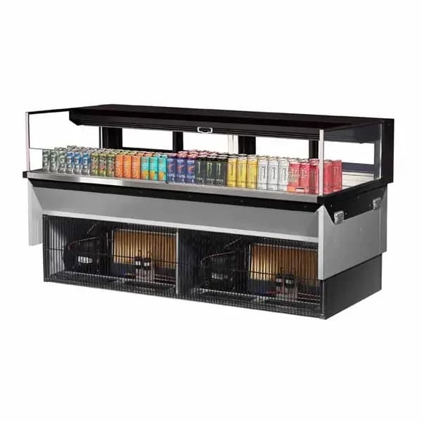 Turbo Air TOM-72L-UFD-B-1SI-N Black Drop-In Open Display Case Merchandiser 71-7/8"W — view 2