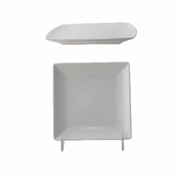 Thunder Group 29004WT Classic White 4-1/2" x 4-1/2" Square Melamine Plate | Case of 12 — main image