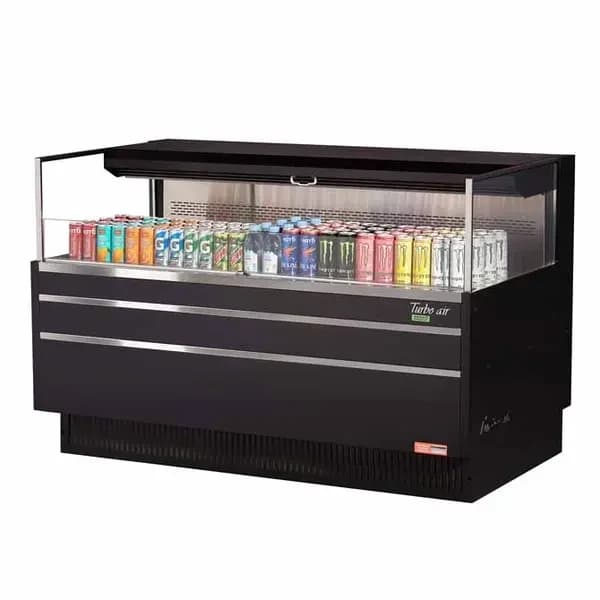 Turbo Air TOM-60L-UF-B-1S-N Black Horizontal Open Display Case Merchandiser 58-3/4"W — view 2