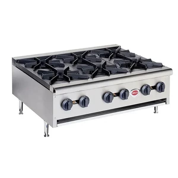 Wells HDHP-3630G Heavy Duty 156,000 BTU 6-Burner Gas Hot Plate 36"W — view 2