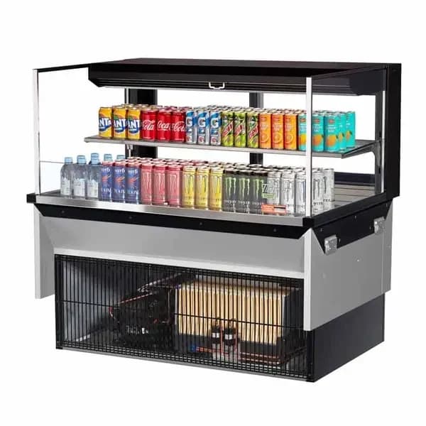 Turbo Air TOM-48L-UFD-B-2SI-N Black Drop-In Open Display Case Merchandiser 47-7/8"W — main image