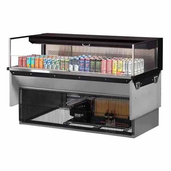 Turbo Air TOM-60L-UF-B-1SI-N Black Drop-In Open Display Case Merchandiser 59-7/8"W — main image