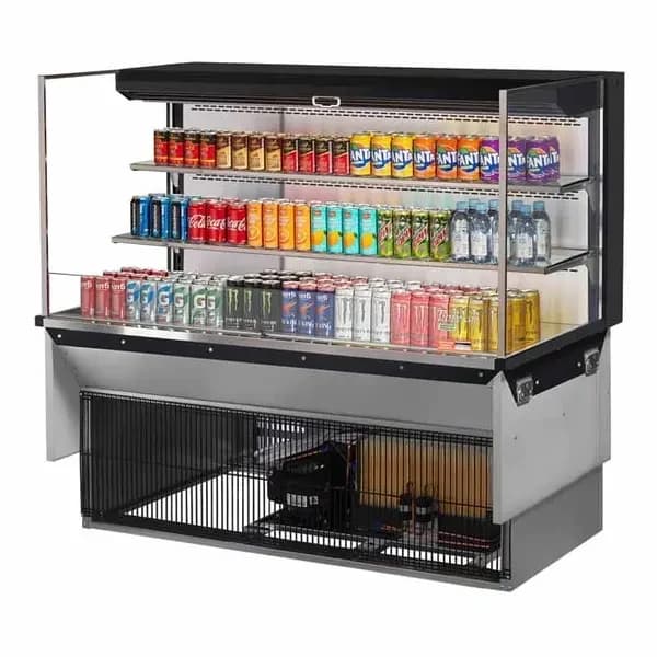 Turbo Air TOM-60L-UF-B-3SI-N Black Drop-In Open Display Case Merchandiser 59-7/8"W — view 2