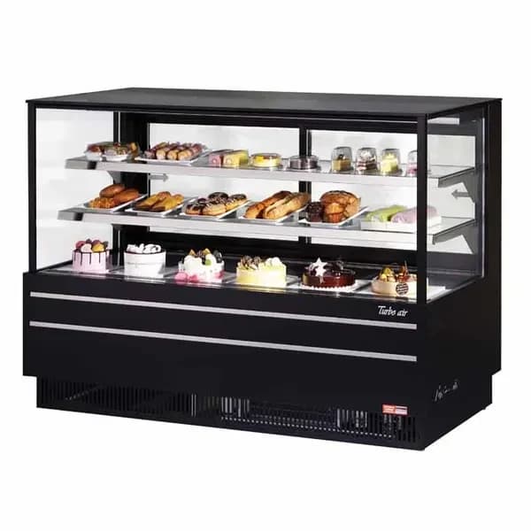 Turbo Air TCGB-72UF-B-N Refrigerated Black Bakery Display Case 72-1/2"W — main image