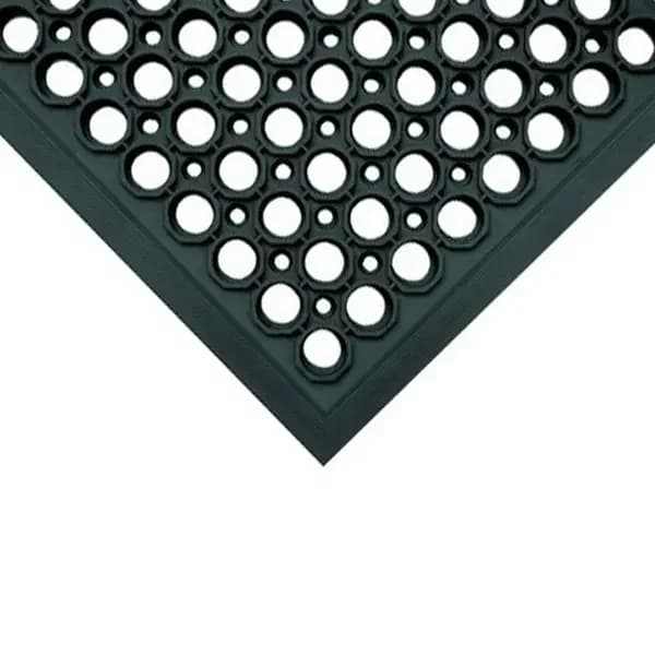 DRH110A 3' x 5' Black Anti-Fatigue Kitchen Floor Mat with Beveled Edges — view 2