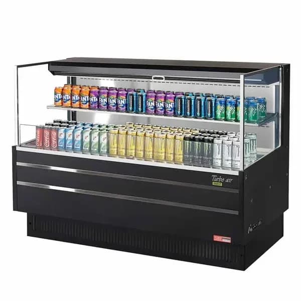 Turbo Air TOM-60L-UF-B-2S-N Black Horizontal Open Display Case Merchandiser 58-3/4"W — view 2