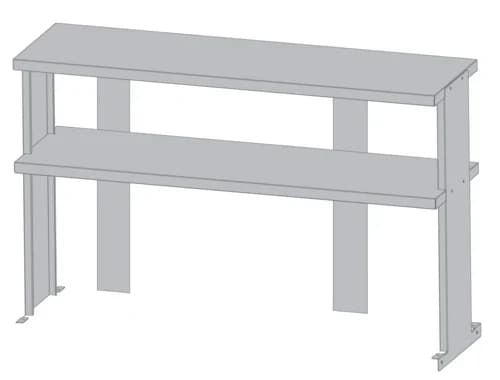 Turbo Air TSOS-6R-T Stainless Steel Double Tier Overshelf for Sandwich Prep Tables 72"W — main image