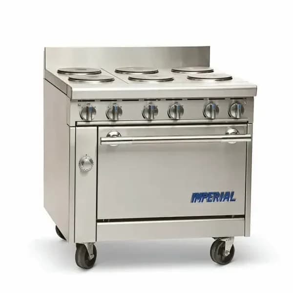 Imperial IHR-6-E 240V, 1PH Electric 6-Burner Range-Standard Oven 36"W